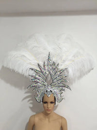 The Stardust Majestic Feather Crown – Carnival & Cabaret Stage Headdress