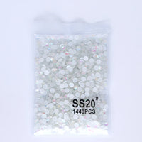 SS6-SS30 Mocha Shimmer White Glass Flatback Non-hotfix Rhinestones