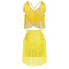 Sparkly Rhinestone & Tassel Fringe Two-Piece Latin Tango Dance Outfit Set