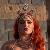 Red Rhinestone Body Chain & Headpiece