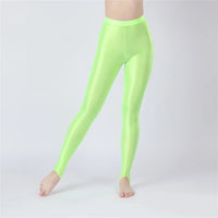 Thin Sheer Oil Glossy High-Stretch Pencil Pants Candy Color Yoga Leggings