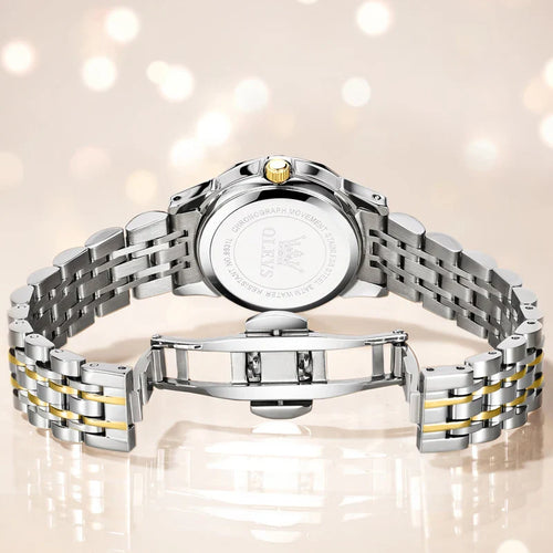 Women's Two Tone Stainless Steel Quartz Watch Luminous
