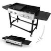 4- Burner portable gas grill and grill combination cover, 48,000 btu, propane grill combination for cooking, camping or tailcar