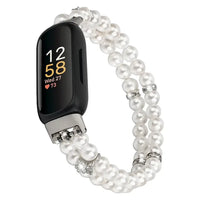 Fitbit Inspire 3 Elastic Pearl Band – Stylish Beaded Stretch Strap