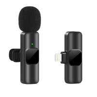 Wireless Lavalier Microphone - Mini Clip-On Mic for iPhone Android Recording