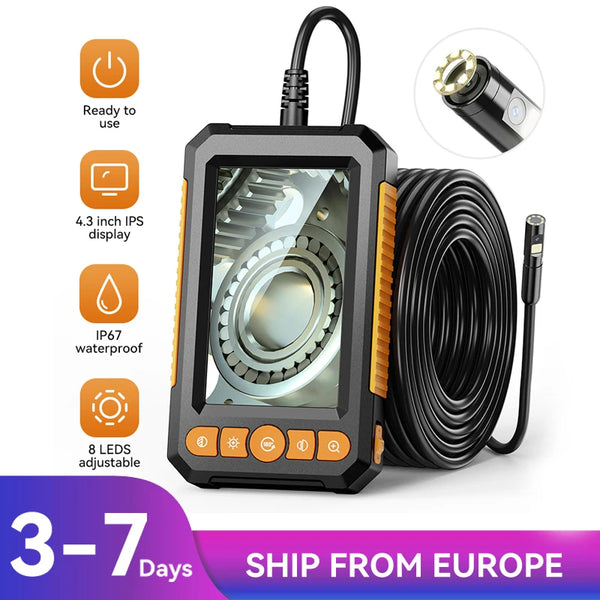 4.3 "Single&Dual Lens Industrial Endoscope Camera HD1080P Car Inspection Borescope IP67 Waterproof Sewer Camera With 8LEDs Hard