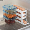 AMOBOX  Eggs Holder For Fridge,4 Tiers Auto Rolling Fridge Egg Organizer,Space-Saving Egg Dispenser Holder,Holds 30 Eggs,Kitchen