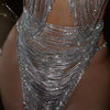 Dazzling Crystal Tassel Bra Chain & Thong Bikini Body Jewelry Set