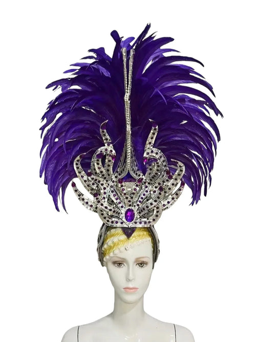 The Stardust Zenith – Premium Feathered Carnival & Samba Crown Headdress