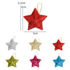 Gold Glitter Star Ornaments Christmas Tree Hanging Pendant 2024 Christmas Decorations for Home Navidad New Year Party DIY Gift