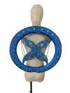 Rhinestone-Embellished Feather Backpiece Frame with Harness