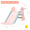 3 in 1 Freestanding Toddler Slide; Indoor Outdoor Playground with Basketball Hoop and Ball for Kids Under 3 Years