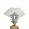 The Stardust Majestic Feather Crown – Carnival & Cabaret Stage Headdress