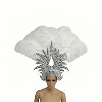 The Stardust Majestic Feather Crown – Carnival & Cabaret Stage Headdress