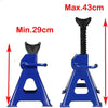 2x 3 Ton Tonne Axle Stand Steel Adjustable Axle Jack Holding Stands for Car Van Lifting Tool Emergency,Adjustable Range-29-43cm