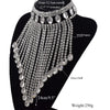 Rhinestone Tassel Fringe Necklace