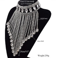 Rhinestone Tassel Fringe Necklace