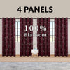 4PCSBlackout Curtains Grommet Thermal Insulated Room Darkening  With Circle And Dots Foil Printed For Bedroom
