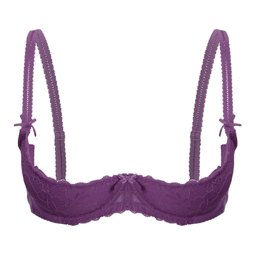 Lace Underwire Half-Cup Push-Up Bra