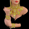 Yellow Rhinestone Showgirl Jewelry Set