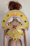 Sequined Butterfly-Style Costume Backpiece with Draped Chain