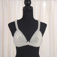 Handmade Pearl Bikini Bra Chain & Worn-Outside Body Jewelry