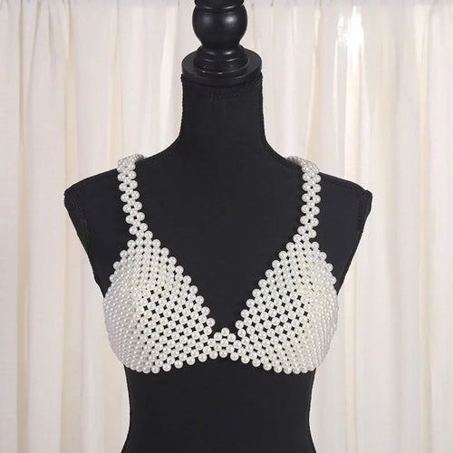 Handmade Pearl Bikini Bra Chain & Worn-Outside Body Jewelry