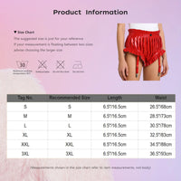 Wet-Look PU Leather Ruffled Bloomer Shorts Attached Garter Clips Briefs