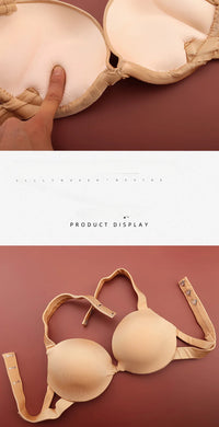 Handmade Steel Ring Gathered Nude Performance Bra Cup