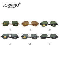 Retro Green AO Pilot Sunglasses Luxury Brand Designer Male Sun Glasses American Army Military Optical Glass Lens Shades Eyewear