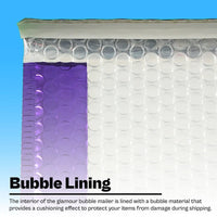 500 Glamour Metallic Black Poly Bubble Mailers Envelopes 7" x 6.75" Extra Wide