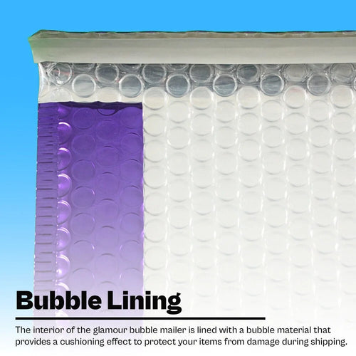 500 Glamour Metallic Black Poly Bubble Mailers Envelopes 7" x 6.75" Extra Wide