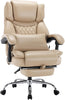 High Back Massage Reclining Office Chair with Footrest - Executive Computer Home Desk Massaging Lumbar Cushion, Adjustable Angle