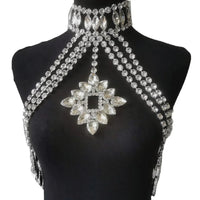 Glass Rhinestone Crystal Choker Body Jewelry