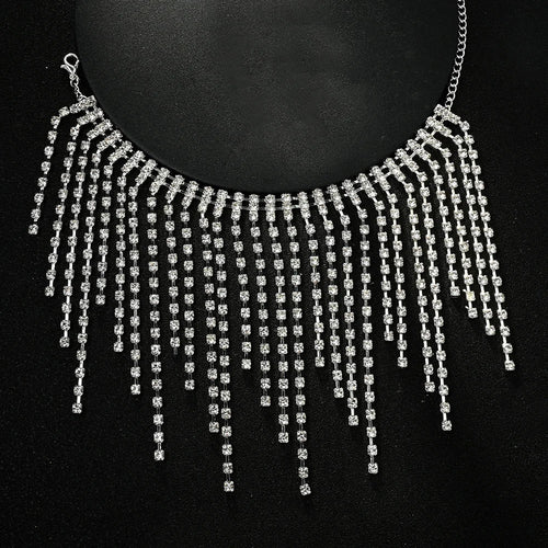 Rhinestone Fringe Tassel Ankle Chains