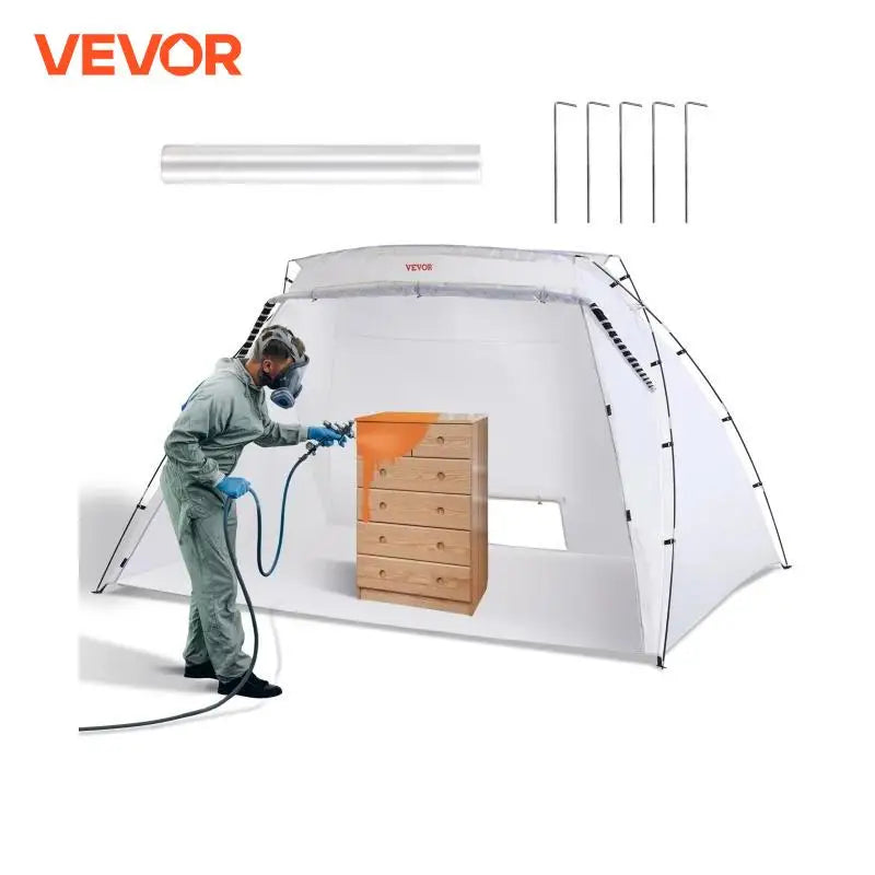 VEVOR Portable Paint Booth Shelter 7.5x5.2x5.2/10x7x6ft Foldable Spray Painting Tent for Furniture Craft Project DIY Hobby Tool