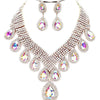 Rhinestone Drop Necklace & Earring Set