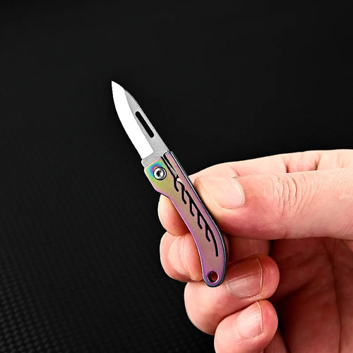 Titanium Alloy TC4 Mini Folding Knife EDC Portable Keychain Pendant Knife Express Unpacking Pocket Knife Gift EDC Tool