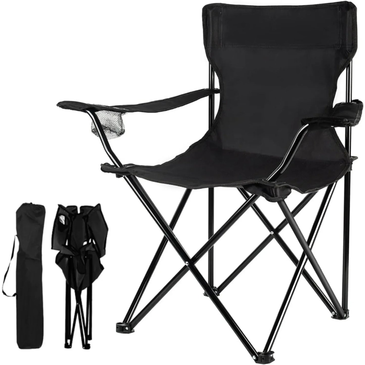 Portable Camping Chairs Enjoy The Outdoors with a Versatile Folding Chair- Sports Chair-Outdoor Chair & Lawn Chair- Black