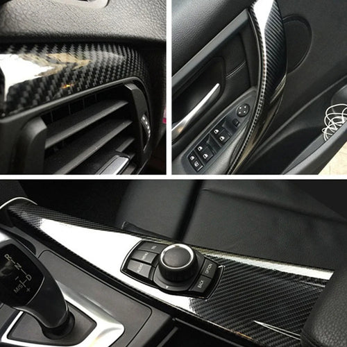 5D Gloss Carbon Fiber Vinyl Wrap Film Air Release Auto Wrapping Foil Laptop Waterproof Sunscreen Fit For Car Motorcycle Films