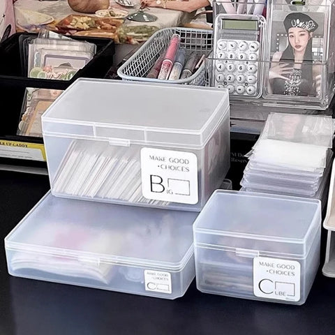 Idol Photo Card Storage Box Kpop Cards Organizier Photocards Collection Office ID Card Organizers Stationery Storage Cases포토카드통