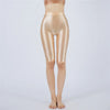 Oil Glossy High-Stretch Knee-Length Shorts Satin Shine Performance Biker Shorts