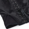 Overbust Corset Bustier Top Built-In Bra Cup Lace-Up Waist Cincher