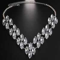 Colored Crystal Rhinestone Statement Necklace