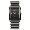 Women's Ceramic Square Bracelet Watch Rose Gold Quartz