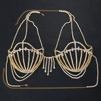 Rhinestone Shell Bra Crystal Chest Body Chain