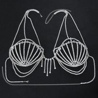 Rhinestone Shell Bra Crystal Chest Body Chain