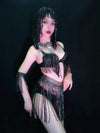 Luxury Crystal Tassel Bikini & Wig Performance Set – Premium Showgirl Stage Costume for GoGo Dancers, Nightclub DJs & Rave Outfits