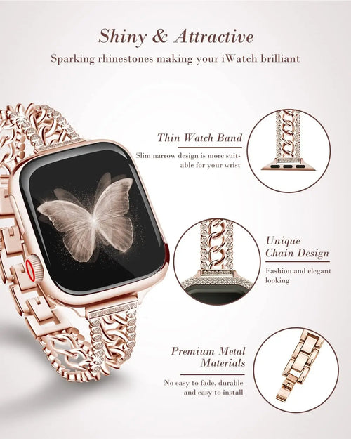 Apple Watch Chain Diamond Band - Rhinestone Loop Strap
