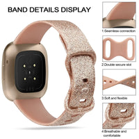 Fitbit Versa & Sense Silicone Bands - Lightweight Minimalist Design